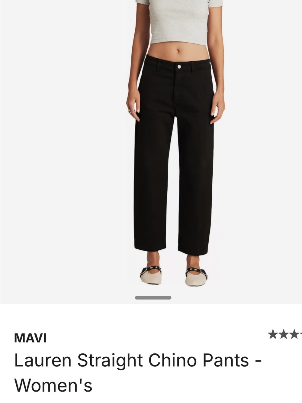 Mavi LAUREN High-Rise Straight Chino in Black